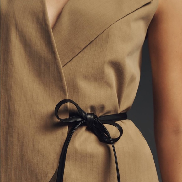 Anthropologie MARE MARE Sleeveless Tie Wrap Blouse In Beige NWT Size L - Picture 4 of 4